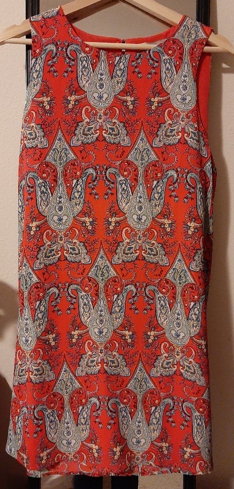 Orange paisley print dress